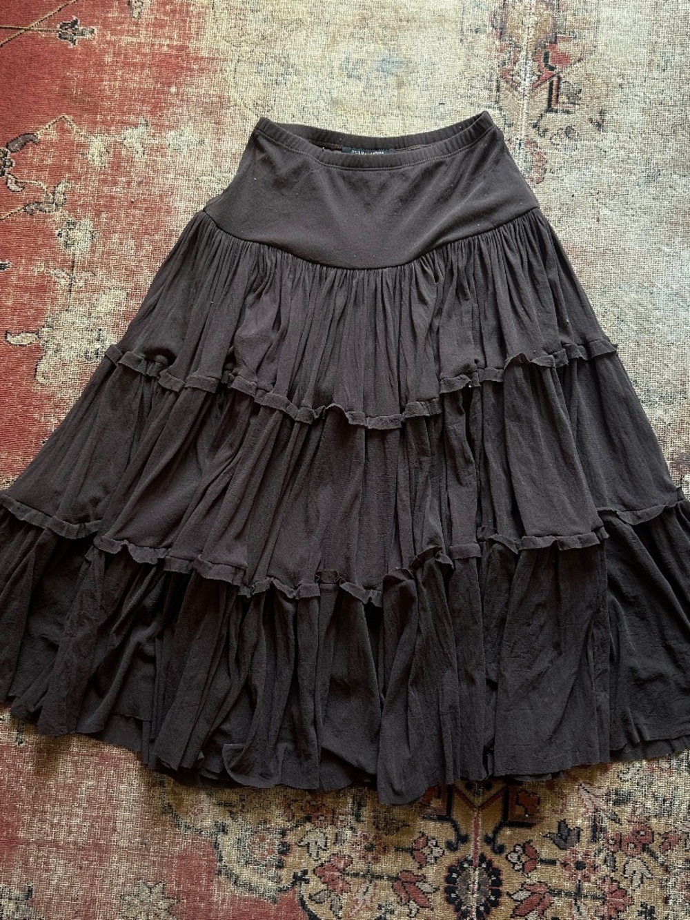 Vintage Y2K Chocolate Brown Midi Skirt